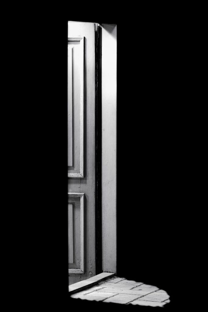 open doorway with light and shadows