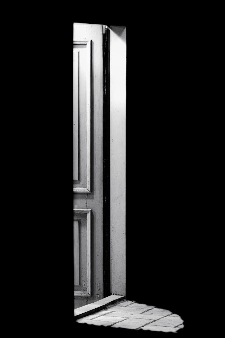 open doorway with light and shadows